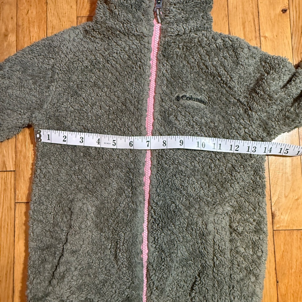 Columbia Olive Fleece Jacket with Pink Trim #712 - Picture 4 of 8